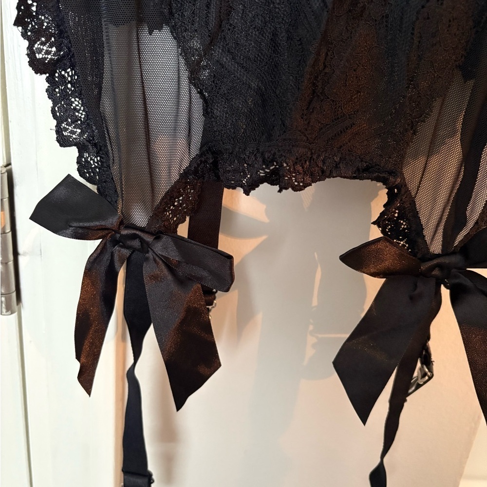 Leg Avenue Elegant Black Lace Bustier - Picture 3 of 5